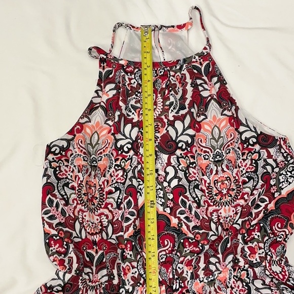 Banana Republic Red Floral Halter-Style Dress - Picture 9 of 10